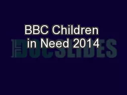 BBC Children in Need 2014