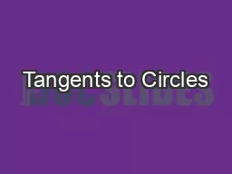 Tangents to Circles