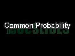 Common Probability