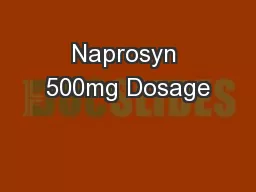 Naprosyn 500mg Dosage