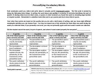 Personifying Vocabulary Words