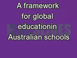 A framework for global educationin Australian schools