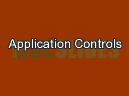 Application Controls