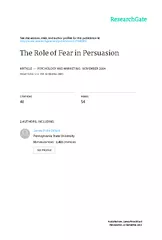 The Role of Fear in Persuasionson W.AndersonUniversity of Wisconsin-Ma