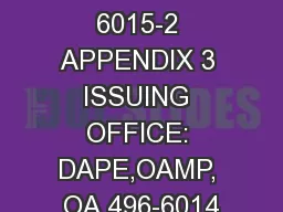 NIH MANUAL 6015-2 APPENDIX 3 ISSUING OFFICE: DAPE,OAMP, OA 496-6014