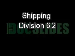 Shipping Division 6.2
