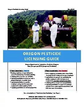 Oregon Pes�cideOregon Department of Agriculture Pes݀