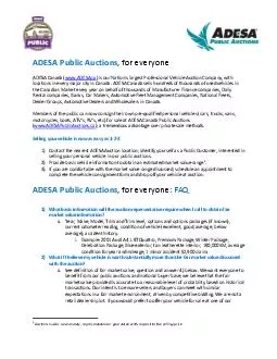 ADESA Public Auctions  for everyone ADESA Canada www