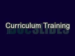 Curriculum Training