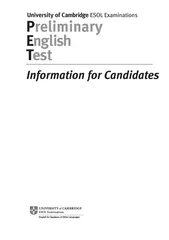 petinformation for candidatesWhytake the PreliminaryEnglish Test(PET)?