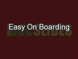 Easy On Boarding