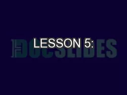 LESSON 5: