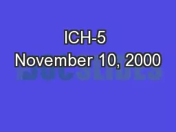 ICH-5 November 10, 2000