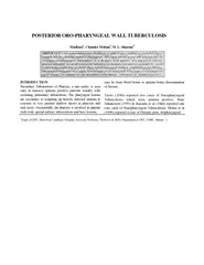 POSTERIOR ORO-PHARYNGEAL WALL TUBERCULOSIS