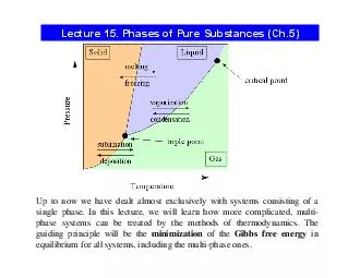 Lecture 15. Phases of Pure Substances (Ch.5)