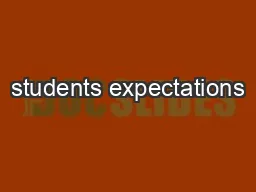 students expectations