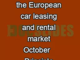 PREVIEW UROPEAN AR EASING AND ENTAL EPORT Future avenues for the European car leasing