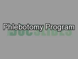 Phlebotomy Program