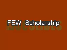 FEW  Scholarship