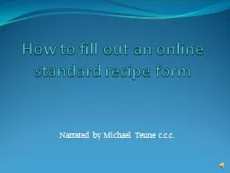 How to fill out an online standard recipe form