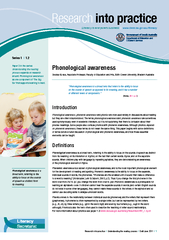 Understanding the reading  expands on research Phonological awareness