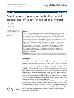 REVIEWOpenAccessDevelopmentofphosphorswithhighthermalstabilityandeffic
