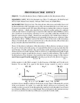 PHOTOELECTRIC EFFECT
