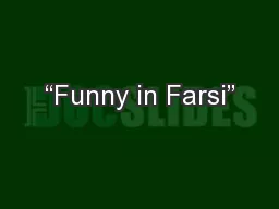 “Funny in Farsi”