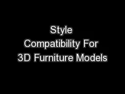 Style Compatibility For 3D Furniture Models