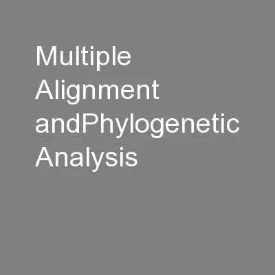 Multiple Alignment andPhylogenetic Analysis