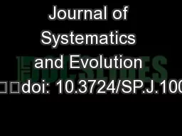 Journal of Systematics and Evolution  46 doi: 10.3724/SP.J.1002.200