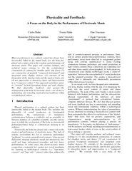 Physicality and Feedback:A Focus on the Body in the Performance of Ele