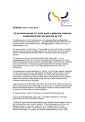 Embargo: 00.01 24 July 2012UK physiotherapists first in thindependentl