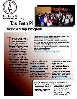 Tau Beta Pi Scholarships$2,000—full year$1,000—one semester,