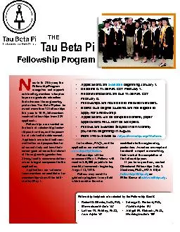 Tau Beta Pi FellowshipsAmount of Each FellowshipPayable in 10 Monthly