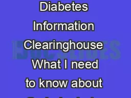 What I need to know about Carbohydrate Counting and Diabetes National Diabetes Information