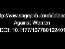 http://vaw.sagepub.comViolence Against Women DOI: 10.1177/107780102401