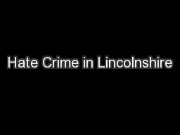 Hate Crime in Lincolnshire