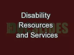 Disability Resources and Services