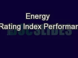 Energy Rating Index Performan