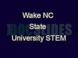 Wake NC State University STEM