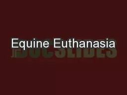 Equine Euthanasia
