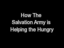 How The Salvation Army is Helping the Hungry