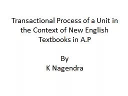Transactional Process of a Unit in the Context of New Engli
