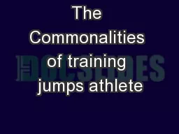 The Commonalities of training jumps athlete