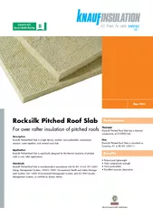 Rocksilk Pitched Roof SlabFor over rafter insulation of pitched roofsM