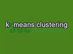k -means clustering