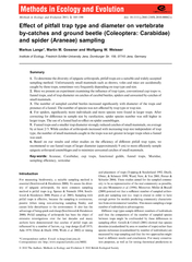 Effectofpitfalltraptypeanddiameteronvertebrate