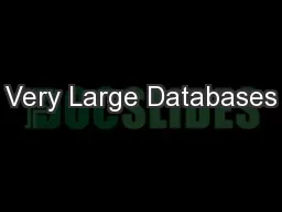 Very Large Databases