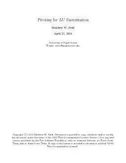 1INTRODUCTION11IntroductionPivotingforLUfactorizationistheprocessofsys